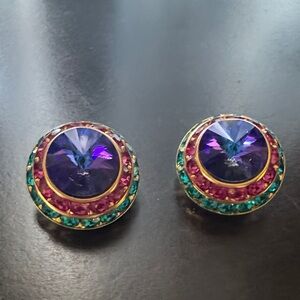 Mister Bijoux Vibrant Crystal Stud Earrings